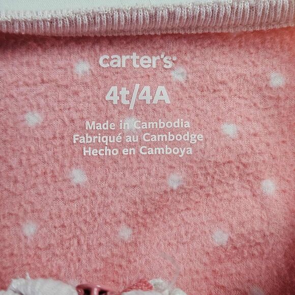 Set of 2 Carters Footed Fleece Pajamas Size 4T Forest Animals and Fairy Bear - Picture 4 of 7